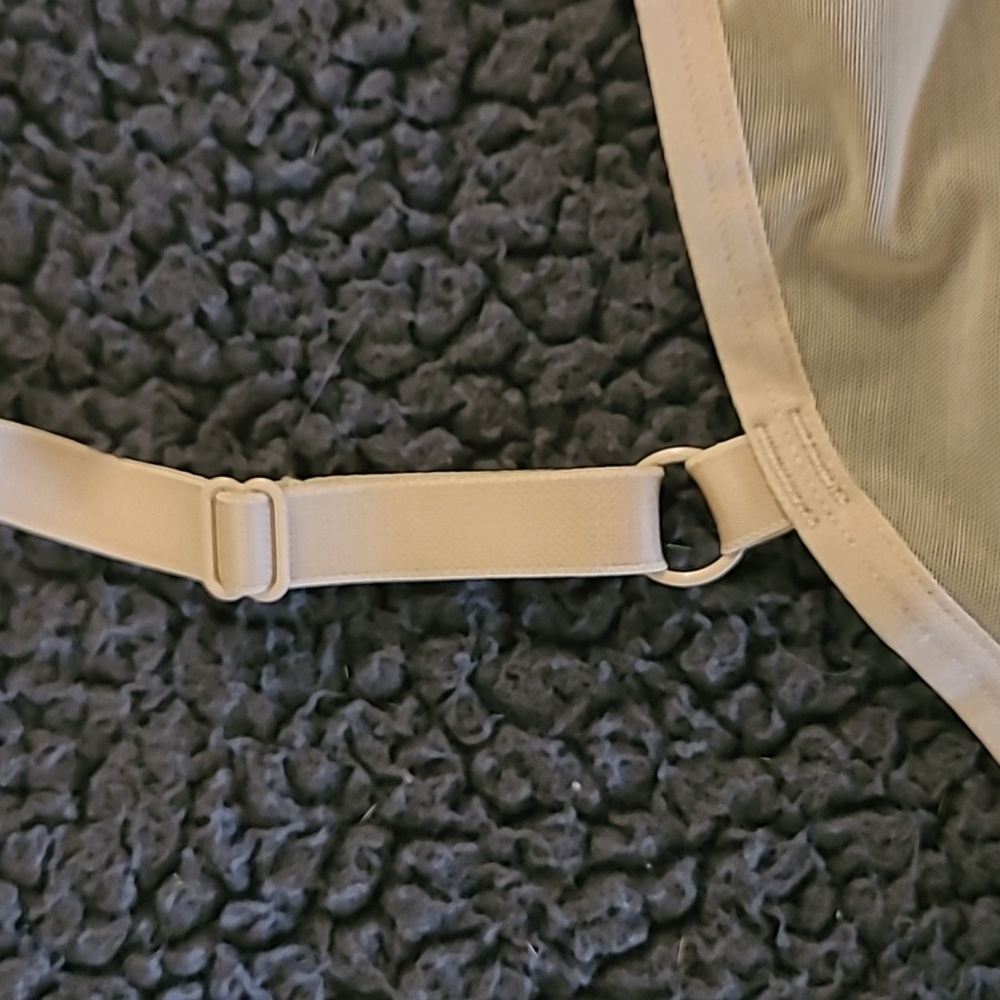 Tan Sheer Bralette with Adjustable Straps. - Picture 8 of 10